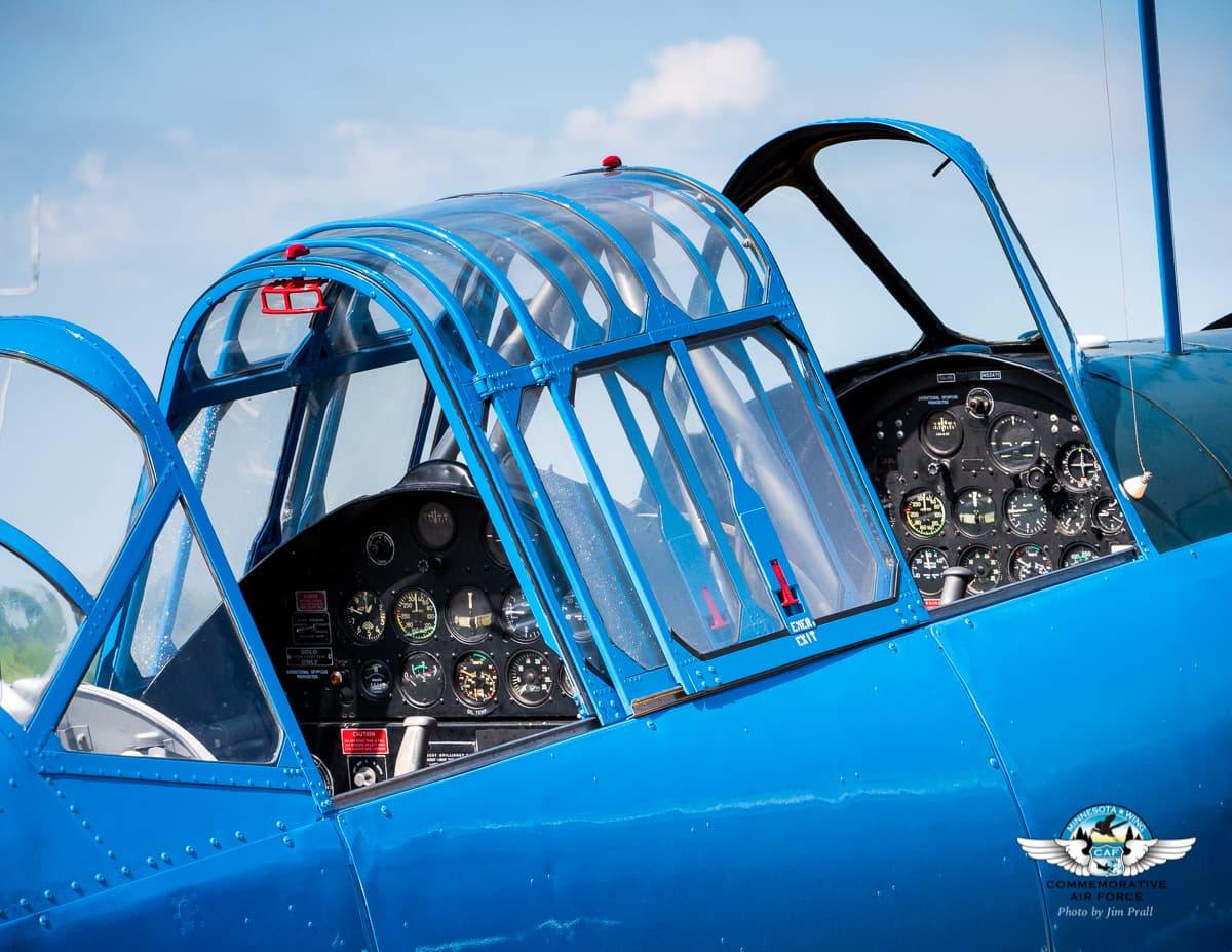 Controls panels of the BT-13 Aircraft