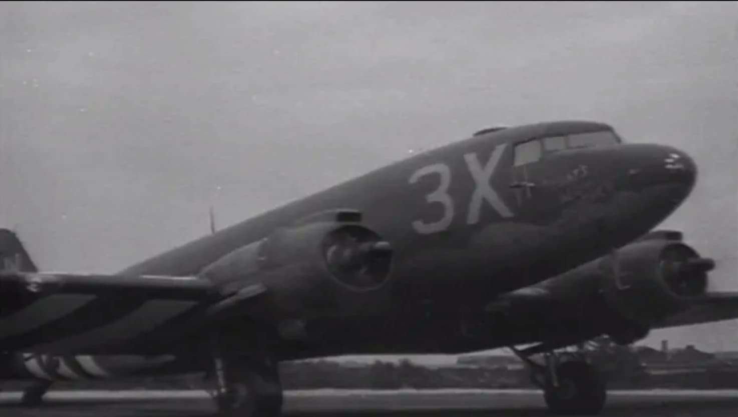 Nose and cockpit of a World War II military aircraft