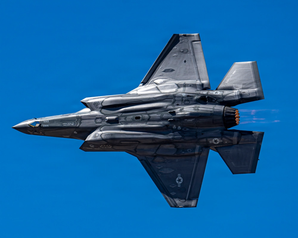 F-35A Lightning II profile showing stealth airframe contours.