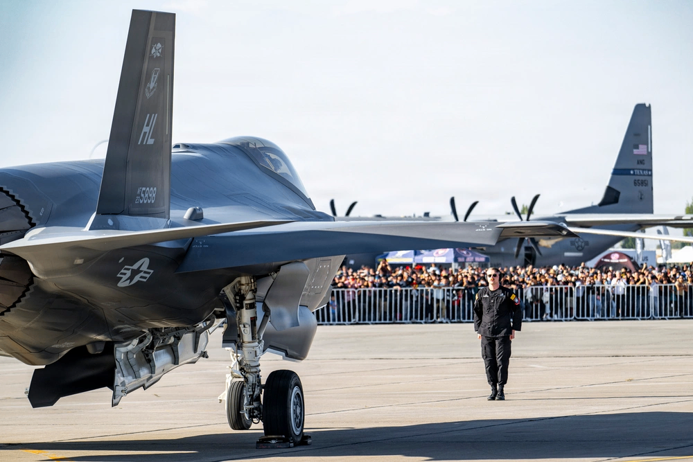 F-35A Lightning II with weapons bay and underside detail.