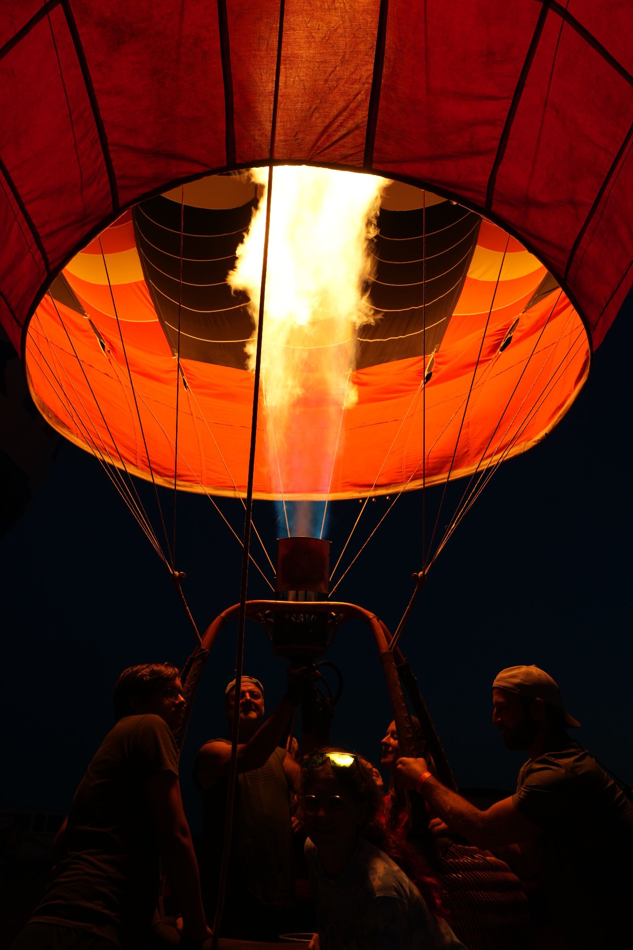 Hot air balloon being filled