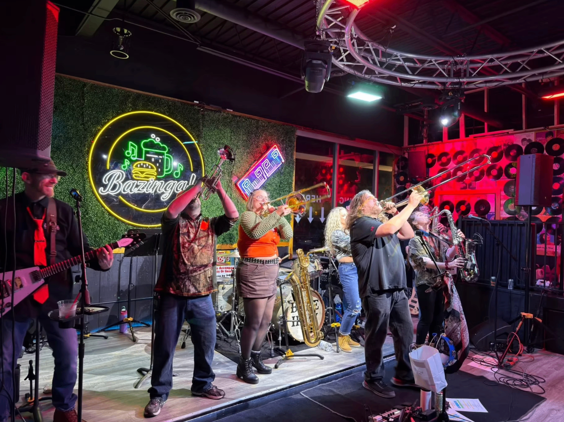 Group of musicians playing on stage