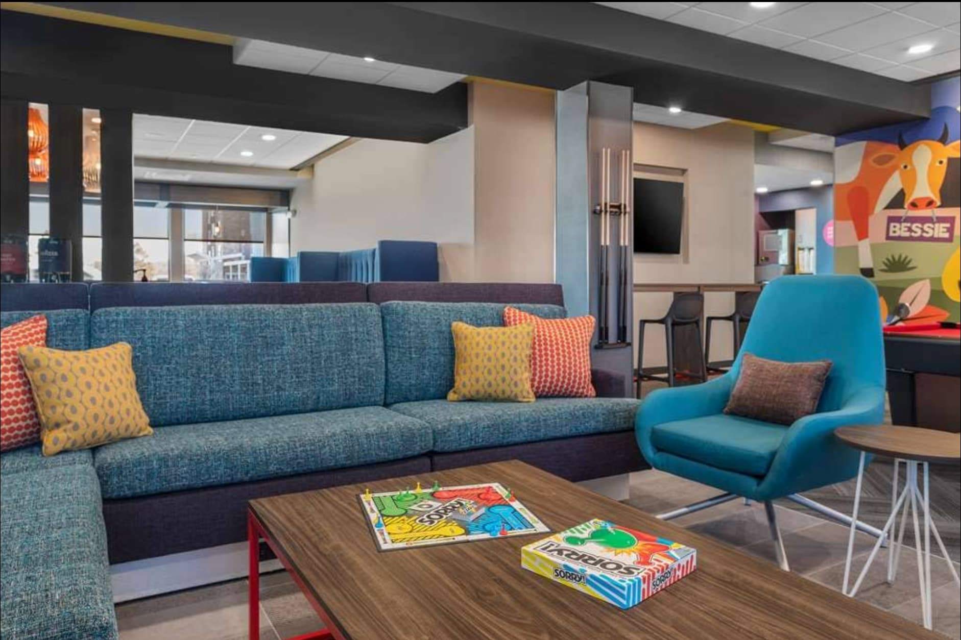 View of the lobby furniture for relaxing